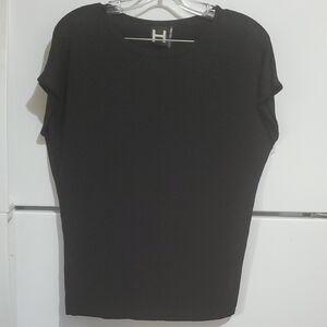 H by Bordeaux Black Top Blouse Size S